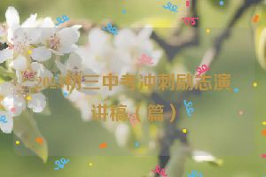 2023初三中考冲刺励志演讲稿（篇）