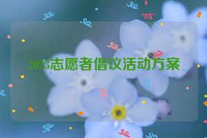 2023志愿者倡议活动方案