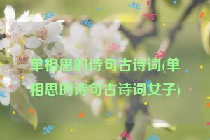 单相思的诗句古诗词(单相思的诗句古诗词女子)