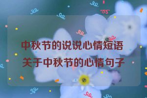 中秋节的说说心情短语 关于中秋节的心情句子