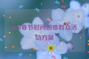 2023春节慰问困难群众活动方案