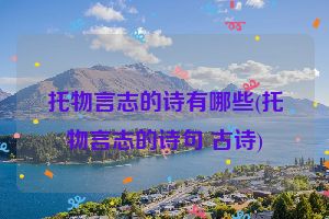 托物言志的诗有哪些(托物言志的诗句 古诗)