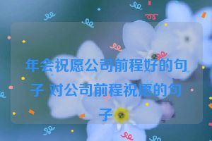 年会祝愿公司前程好的句子 对公司前程祝愿的句子
