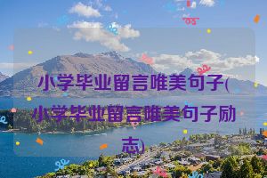 小学毕业留言唯美句子(小学毕业留言唯美句子励志)