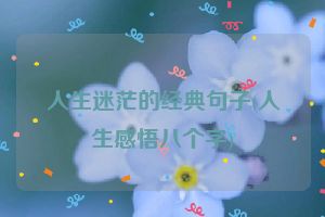 人生迷茫的经典句子(人生感悟八个字)