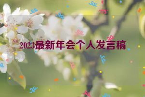 2023最新年会个人发言稿
