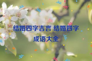 结婚四字吉言 结婚四字成语大全