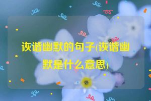 诙谐幽默的句子(诙谐幽默是什么意思)