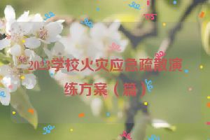 2023学校火灾应急疏散演练方案（篇）