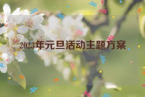 2023年元旦活动主题方案