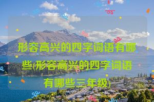 形容高兴的四字词语有哪些(形容高兴的四字词语有哪些三年级)