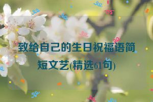 致给自己的生日祝福语简短文艺(精选61句)