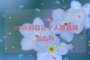 2023认识自己个人演讲稿怎么写