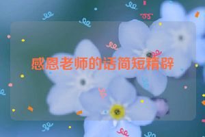 感恩老师的话简短精辟
