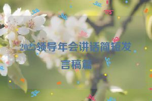 2023领导年会讲话简短发言稿篇