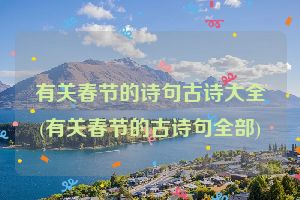 有关春节的诗句古诗大全(有关春节的古诗句全部)