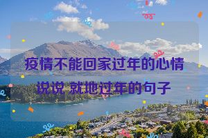 疫情不能回家过年的心情说说 就地过年的句子