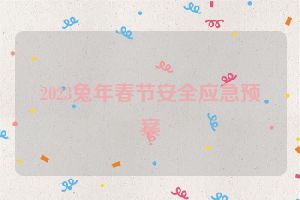 2023兔年春节安全应急预案