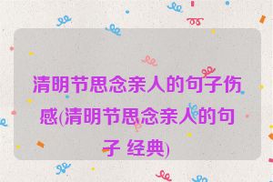 清明节思念亲人的句子伤感(清明节思念亲人的句子 经典)