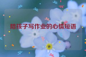 陪孩子写作业的心情短语