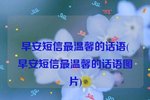 早安短信最温馨的话语(早安短信最温馨的话语图片)