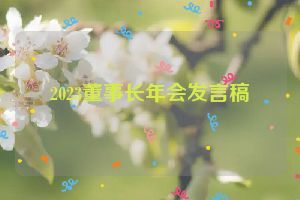 2023董事长年会发言稿