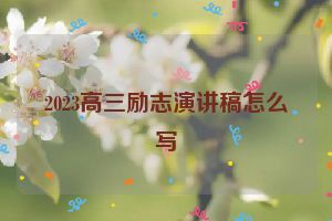 2023高三励志演讲稿怎么写