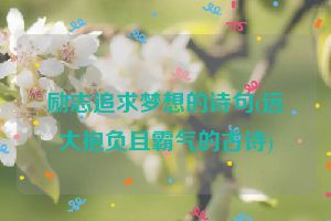 励志追求梦想的诗句(远大抱负且霸气的古诗)