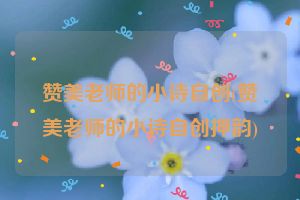 赞美老师的小诗自创(赞美老师的小诗自创押韵)