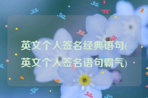 英文个人签名经典语句(英文个人签名语句霸气)