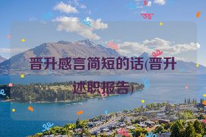 晋升感言简短的话(晋升述职报告)