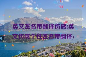 英文签名带翻译伤感(英文伤感个性签名带翻译)