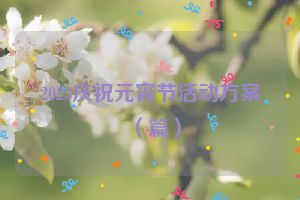 2023庆祝元宵节活动方案（篇）