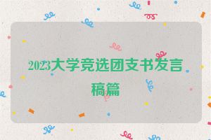 2023大学竞选团支书发言稿篇
