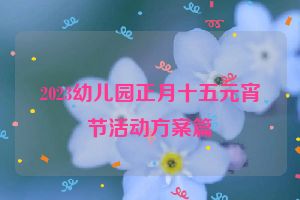 2023幼儿园正月十五元宵节活动方案篇