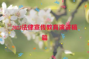 2023法律宣传教育演讲稿篇