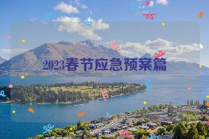 2023春节应急预案篇