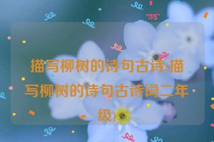 描写柳树的诗句古诗(描写柳树的诗句古诗词二年级)
