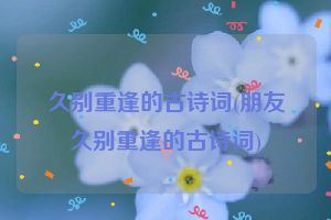久别重逢的古诗词(朋友久别重逢的古诗词)