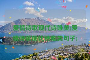 爱情诗歌现代诗唯美(爱情诗歌现代诗唯美句子)