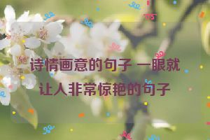 诗情画意的句子 一眼就让人非常惊艳的句子