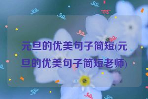 元旦的优美句子简短(元旦的优美句子简短老师)