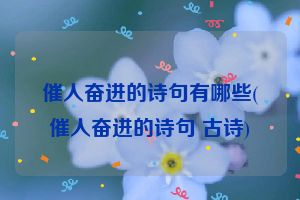 催人奋进的诗句有哪些(催人奋进的诗句 古诗)