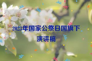 2023年国家公祭日国旗下演讲稿