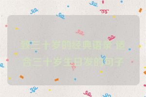 致三十岁的经典语录 适合三十岁生日发的句子
