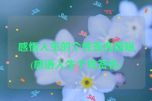 感悟人生的个性签名简短(感语人生个性签名)