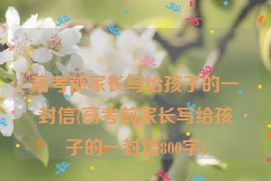 高考前家长写给孩子的一封信(高考前家长写给孩子的一封信800字)