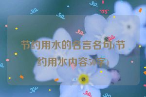 节约用水的名言名句(节约用水内容50字)