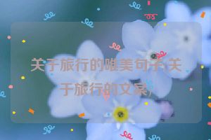 关于旅行的唯美句子(关于旅行的文案)