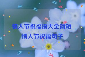 情人节祝福语大全简短 情人节祝福句子